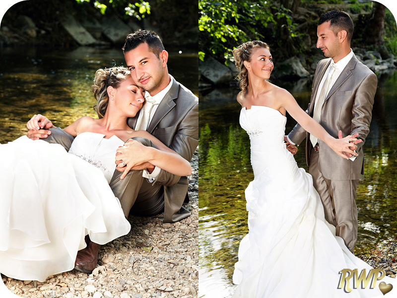 Trash the dress in the river, photoshoot in the South of France